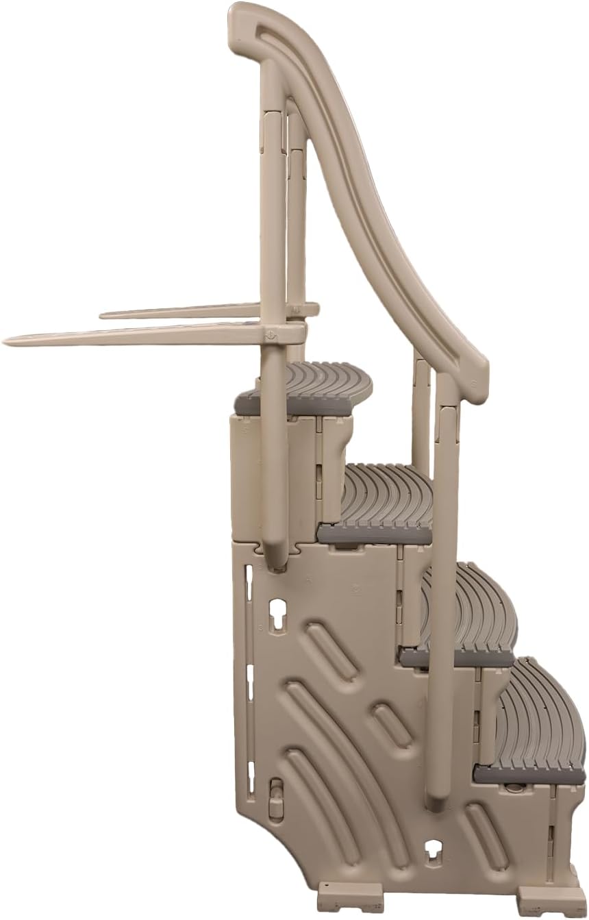 Confer Plastics Curve CCX-AG Drop in Above Ground Pool Step with Grey Treads - Base Step