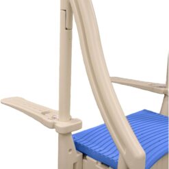 Confer Plastics Curved Drop-in Inground Pool Step 3 Tread Stair Entry System w/ 2 Handrails & Adjustable Mounting Brackets - Base Step, Blue Treads
