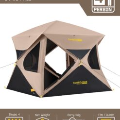 FanttikOutdoor Alpha C4 Ultra Camping Tent 4 Person Pop Up Instant Cabin