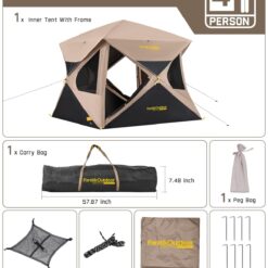 FanttikOutdoor Alpha C4 Ultra Camping Tent 4 Person Pop Up Instant Cabin