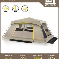 FanttikOutdoor Zeta C8 Air/C10 Air Camping Tent, Lightweight 10 Person Instant Cabin Tent