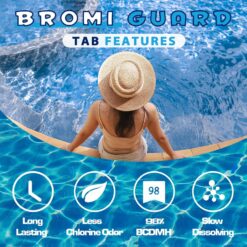 Bromine Tablets for SPA Hot Tub 1lb 50LB Tabs Brominating Tablets Booster Eliminates Bacteria Algae Soft Water Feel No Chlorine Odor Chemical Sanitizer (50 LB)