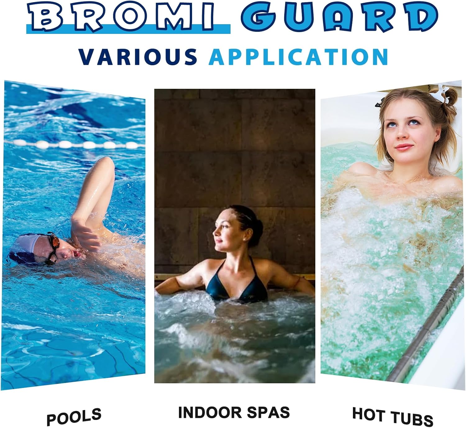 Bromine Tablets for SPA Hot Tub 1lb 50LB Tabs Brominating Tablets Booster Eliminates Bacteria Algae Soft Water Feel No Chlorine Odor Chemical Sanitizer (50 LB)