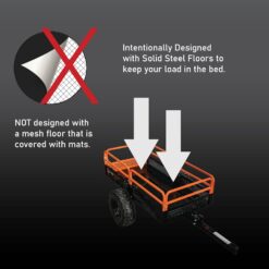 Impact IMPLEMENTS 1500lb Utility Cart Cargo Trailer with Solid Steel Floor