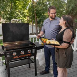 Blackstone 28 Inch Griddle 2080 Original 3-Burner XL Griddle with Hood and Side Shelves Outdoor Flat Top Grill