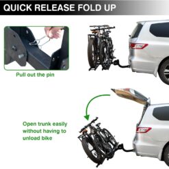 Platform Bike Rack Hitch Mount with Ramp for 2 Bikes - Ebike Rack Fit Fat Tire Up to 200 lbs