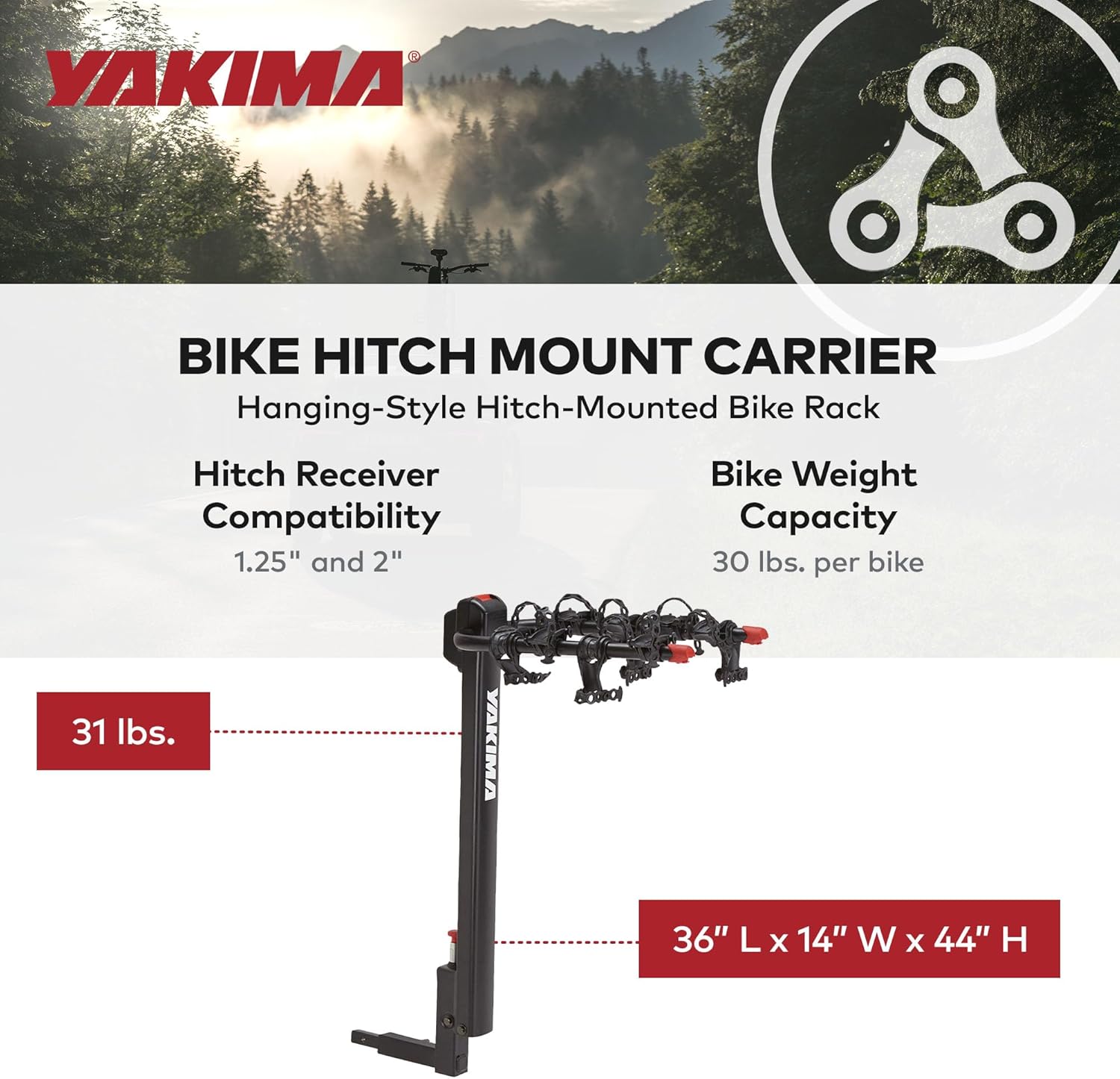 YAKIMA DoubleDown 4 - Tilting Hitch-Mounted Bike Rack