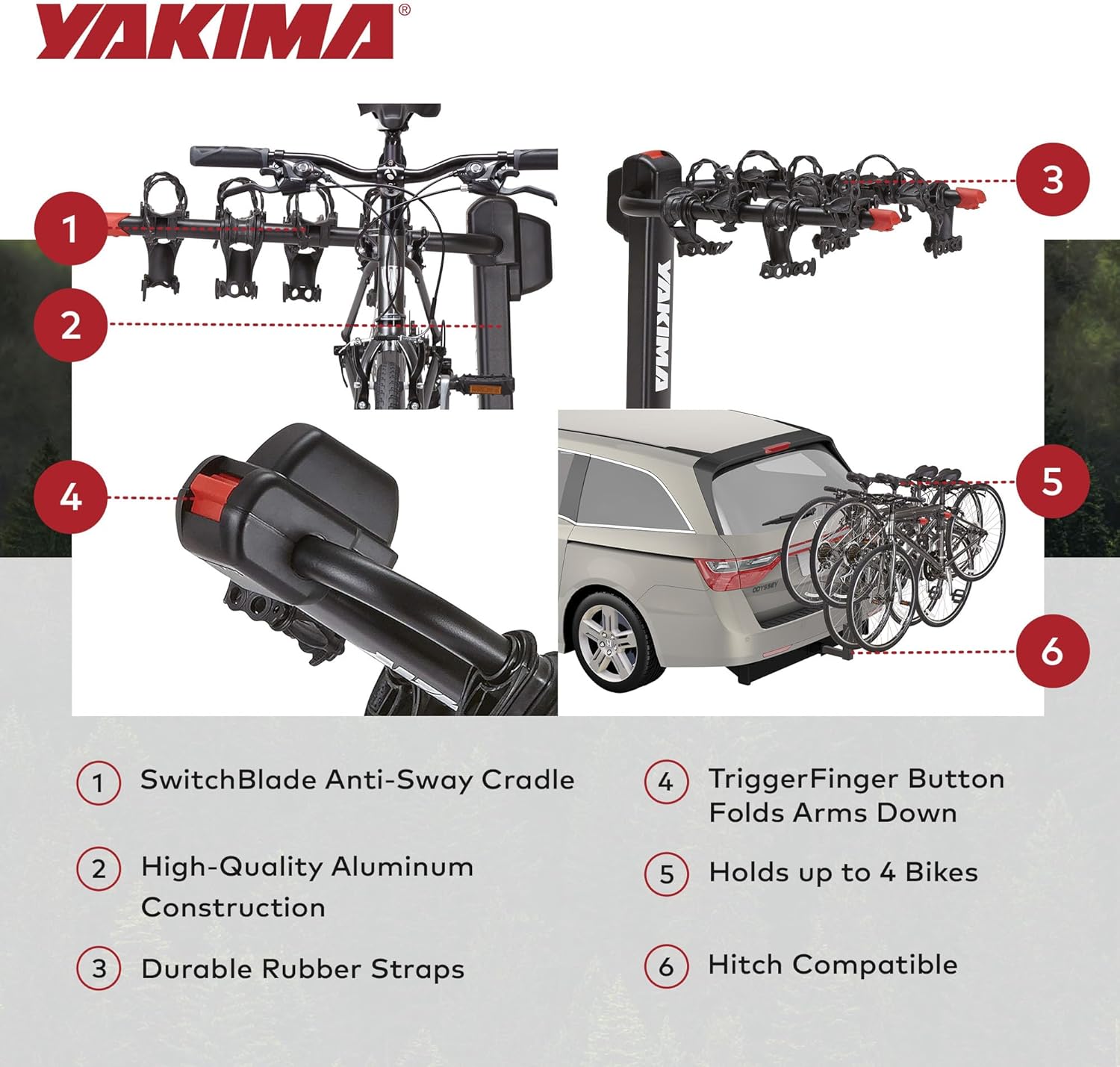YAKIMA DoubleDown 4 - Tilting Hitch-Mounted Bike Rack