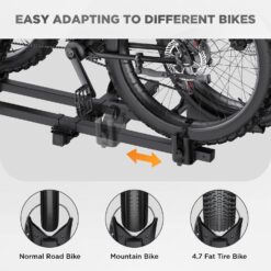 TANX Bike Racks for Ebikes,Fat Tire Bike Rack for Tow Hitch 2-Bike 200 lbs Capacity,Hitch Bike Rack