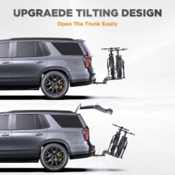 TANX Bike Racks for Ebikes,Fat Tire Bike Rack for Tow Hitch 2-Bike 200 lbs Capacity,Hitch Bike Rack