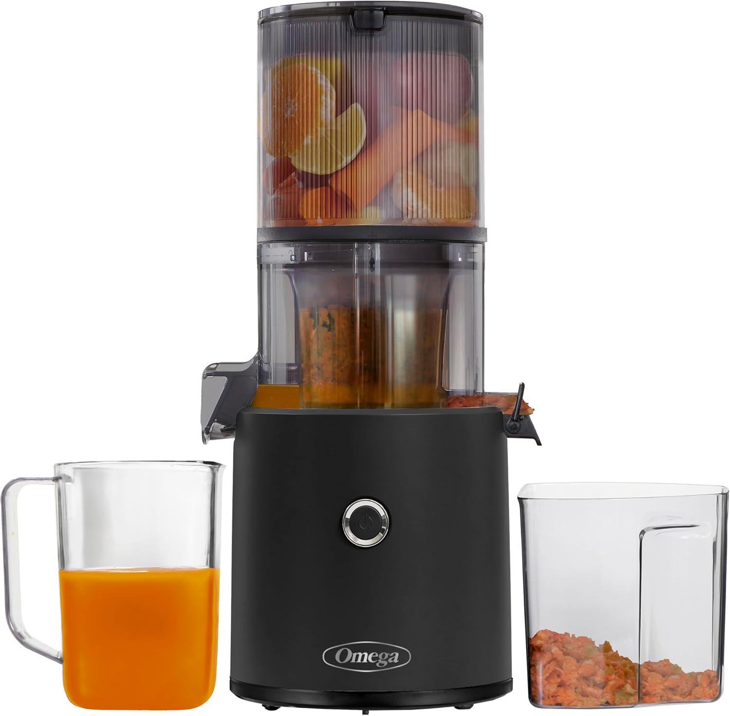 Omega Juicer Easy Clean Slow Masticating Cold Press Vegetable and Fruit Juice Extractor Effortless Series, Black