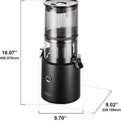 Omega Juicer Easy Clean Slow Masticating Cold Press Vegetable and Fruit Juice Extractor Effortless Series, Black