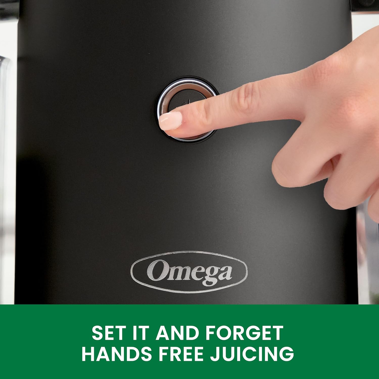 Omega Juicer Easy Clean Slow Masticating Cold Press Vegetable and Fruit Juice Extractor Effortless Series, Black