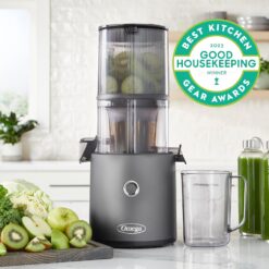 Omega Juicer Easy Clean Slow Masticating Cold Press Vegetable and Fruit Juice Extractor Effortless Series, Gray