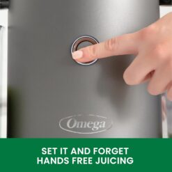 Omega Juicer Easy Clean Slow Masticating Cold Press Vegetable and Fruit Juice Extractor Effortless Series, Gray