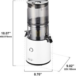 Omega Juicer Easy Clean Slow Masticating Cold Press Vegetable and Fruit Juice Extractor Effortless Series, White