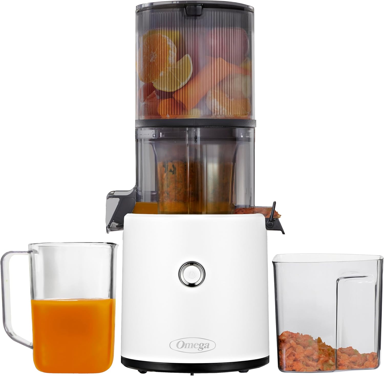 Omega Juicer Easy Clean Slow Masticating Cold Press Vegetable and Fruit Juice Extractor Effortless Series, White