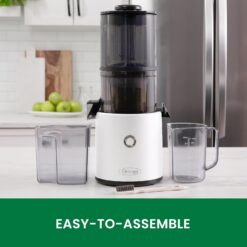 Omega Juicer Easy Clean Slow Masticating Cold Press Vegetable and Fruit Juice Extractor Effortless Series, White