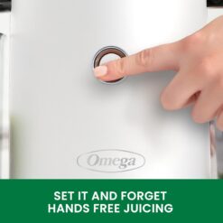 Omega Juicer Easy Clean Slow Masticating Cold Press Vegetable and Fruit Juice Extractor Effortless Series, White