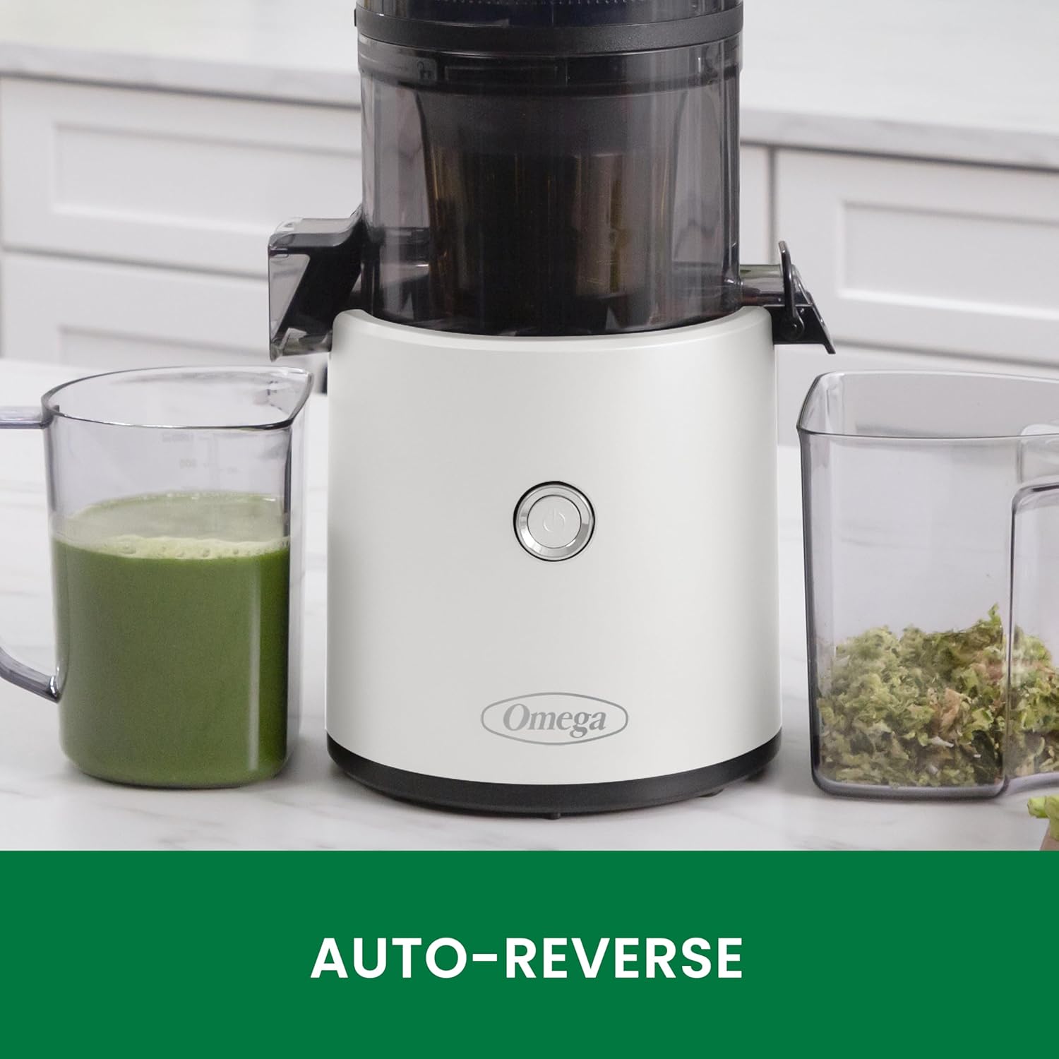 Omega Juicer Easy Clean Slow Masticating Cold Press Vegetable and Fruit Juice Extractor Effortless Series, White