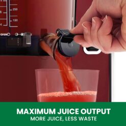 Omega Juicer Cold Press Vertical 43 RPM Slow Masticating Compact Juice Extractor, Red