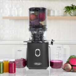 Omega Cold Press Juicer Time Saving Series Slow Masticating, Black