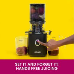 Omega Cold Press Juicer Time Saving Series Slow Masticating, Black