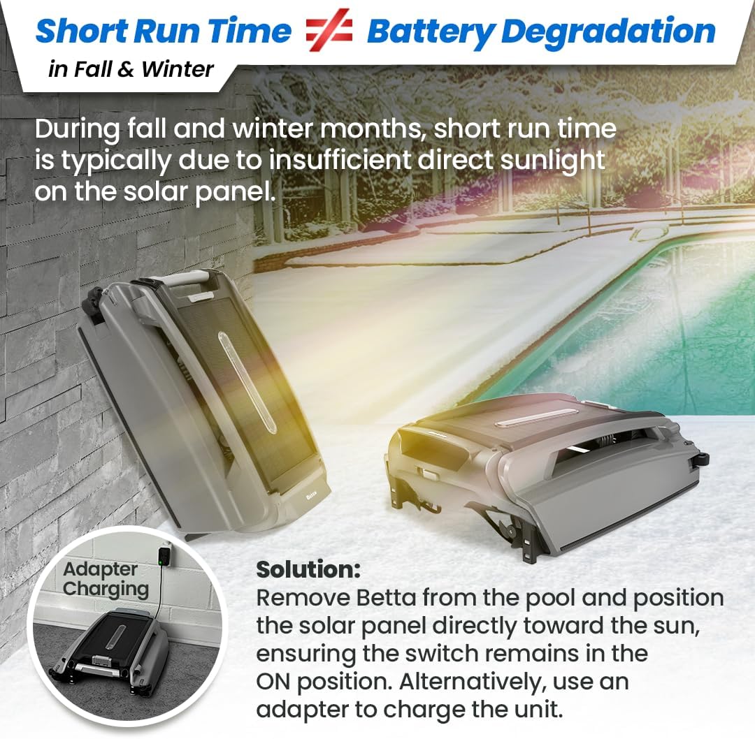 Betta SE Plus Solar Powered Robotic Pool Skimmer with Carrying and Storage Bag