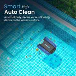 Betta SE Solar-Powered Robotic Automatic Pool Skimmer Cleaner with Carrying and Storage Bag (Blue)