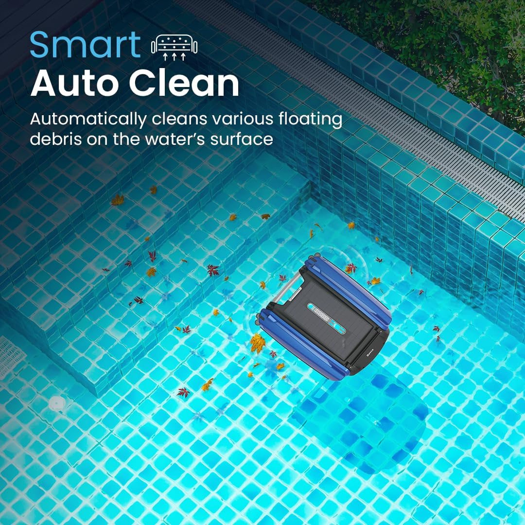 Betta SE Solar-Powered Robotic Automatic Pool Skimmer Cleaner with Carrying and Storage Bag (Blue)