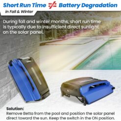 Betta SE Solar-Powered Robotic Automatic Pool Skimmer Cleaner with Carrying and Storage Bag (Blue)