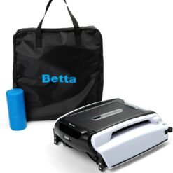 Betta SE Solar-Powered Robotic Automatic Pool Skimmer Cleaner with Carrying and Storage Bag (White)