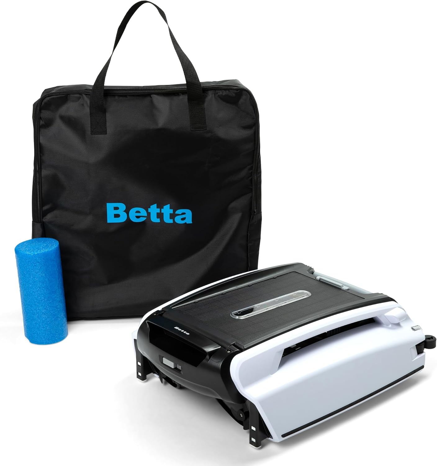 Betta SE Solar-Powered Robotic Automatic Pool Skimmer Cleaner with Carrying and Storage Bag (White)