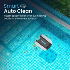 Betta SE Solar-Powered Robotic Automatic Pool Skimmer Cleaner with Carrying and Storage Bag (White)