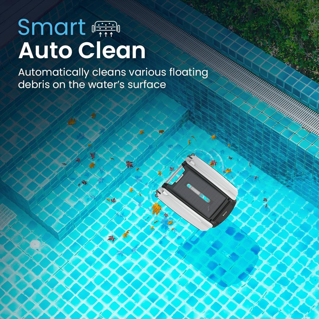 Betta SE Solar-Powered Robotic Automatic Pool Skimmer Cleaner with Carrying and Storage Bag (White)