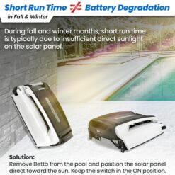 Betta SE Solar-Powered Robotic Automatic Pool Skimmer Cleaner with Carrying and Storage Bag (White)