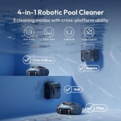 Bubot 700 C10 Pool Cleaner Robot, Cordless Pool Vacuum w/Superior Suction, Triple Motors, Space Grey
