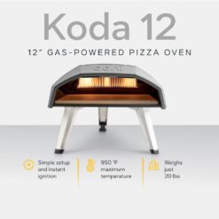 Ooni Koda 12 Gas Pizza Oven – 28mbar Propane Outdoor Portable Oven For Fire and Stonebaked 12 Inch Pizzas in 60 Seconds, With Gas Hose & Regulator