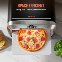 BIG HORN OUTDOORS Pizza Oven Indoor, 14 Inch Electric Countertop Oven, Stainless Steel
