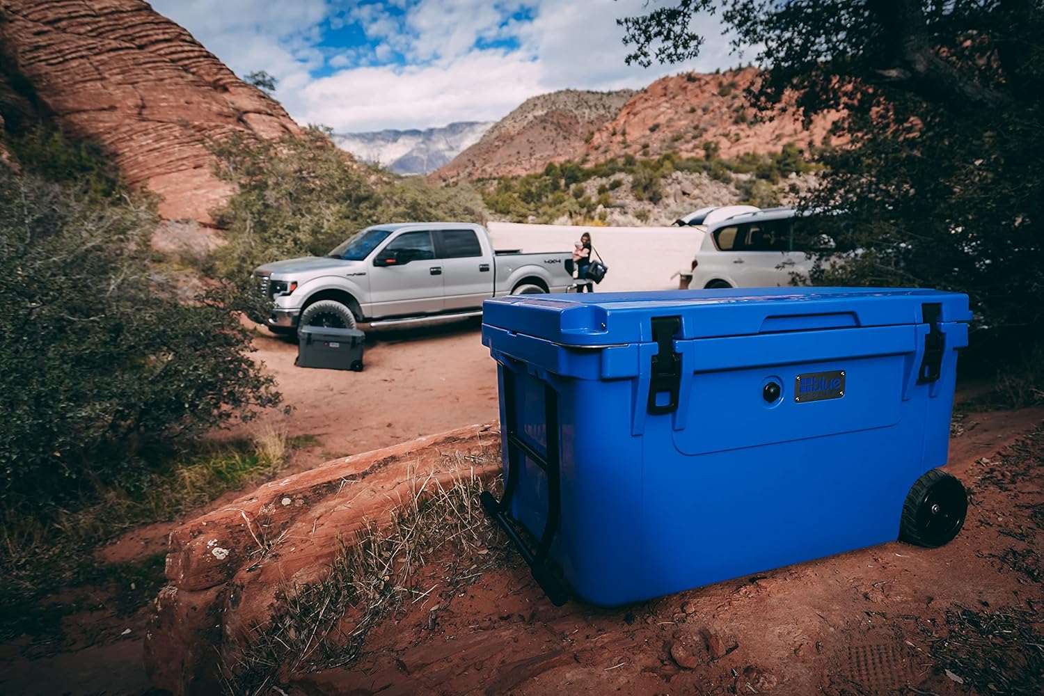 Blue Coolers Ark Series 100-110 Quarts, Roto-Molded Ice Cooler | Large Ice Chest Holds Ice up to 10 Days | Charcoal Gray