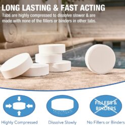 Doheny’s 3-Inch Stabilized Chlorine Tablets for Sanitizing Swimming Pools | Individually Wrapped 100lb Bucket