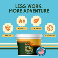 Ziollo RV 30 ft Roof Repair Kit - Roof Repair Kit to Seal and Waterproof, Bond to EPDM Rubber with Sealant