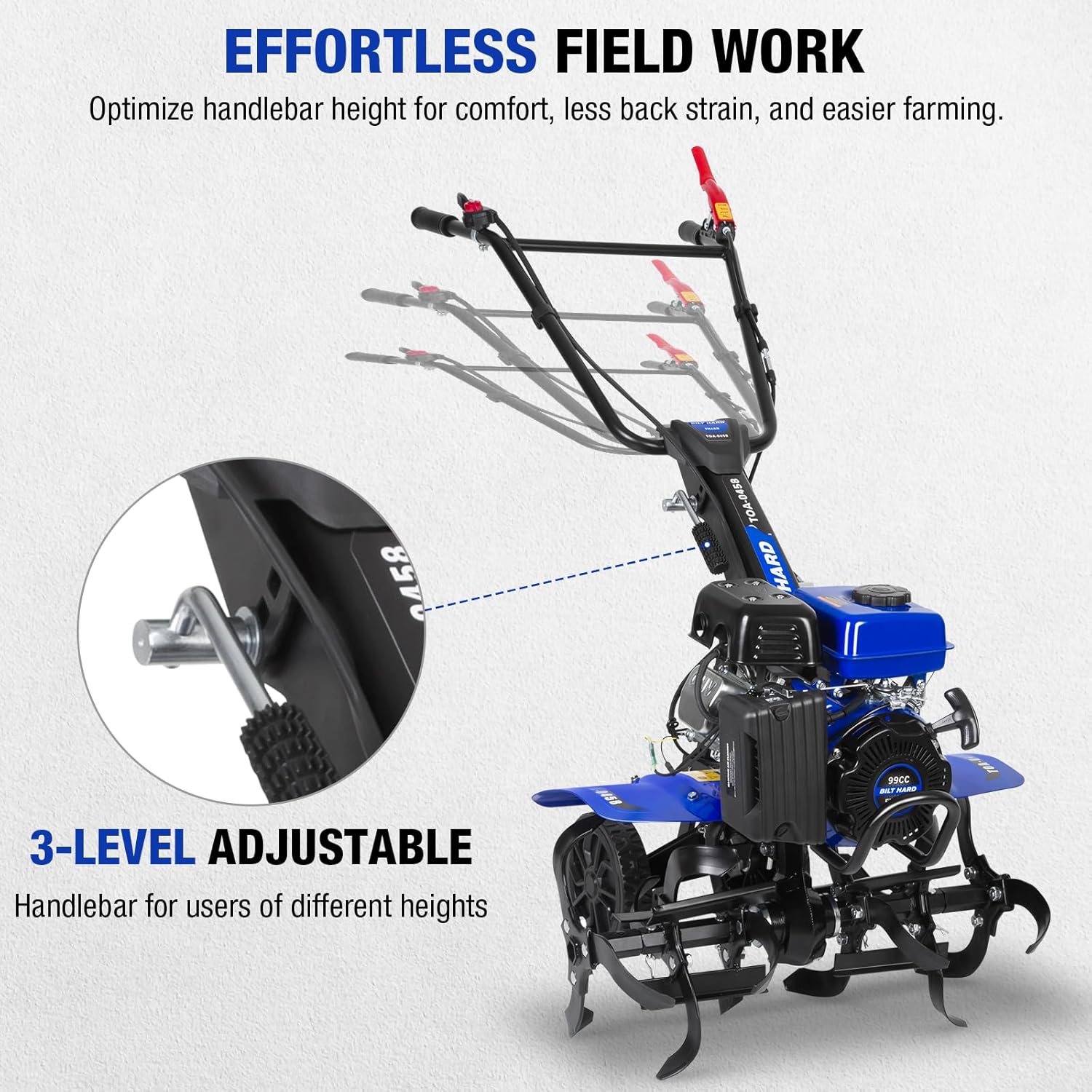 BILT HARD 99cc 4-Cycle Engine Gas Powered Tiller Cultivator