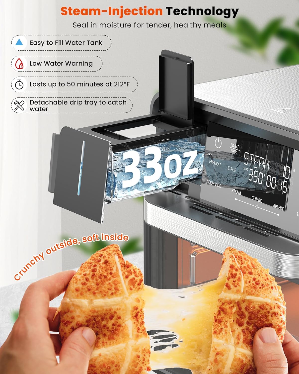 Nuwave Combi Steam Oven, 16Qt All-in-One Stainless Steel Multi-Cooker