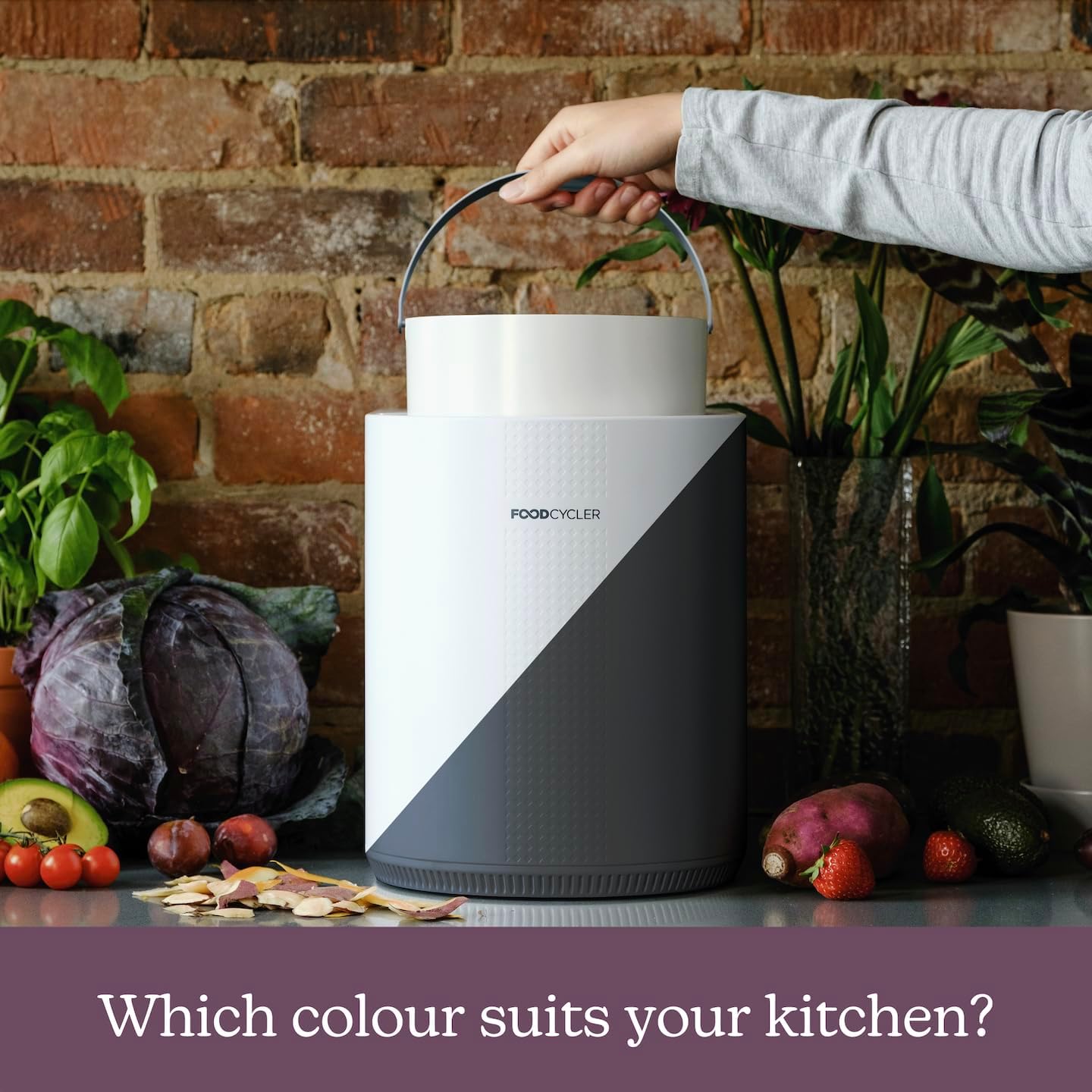 Eco 3 Compact Kitchen Food Recycler | Indoor Composter Bin Alternative | Grey