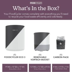 Eco 3 Compact Kitchen Food Recycler | Indoor Composter Bin Alternative | Grey