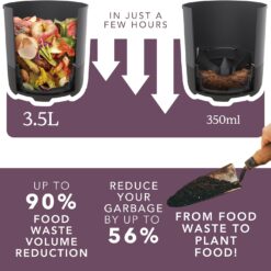 Eco 3 Compact Kitchen Food Recycler | Indoor Composter Bin Alternative | White