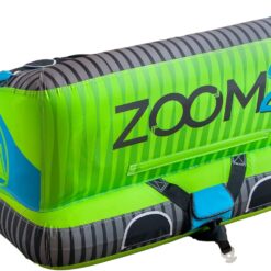ZUP Zoom 2-3 Person Towable Heavy Duty Deck Tube for Boating with Dual Quick-Connect Tow Hooks, Padded Handles, Full Nylon Cover and Neoprene Body Pads