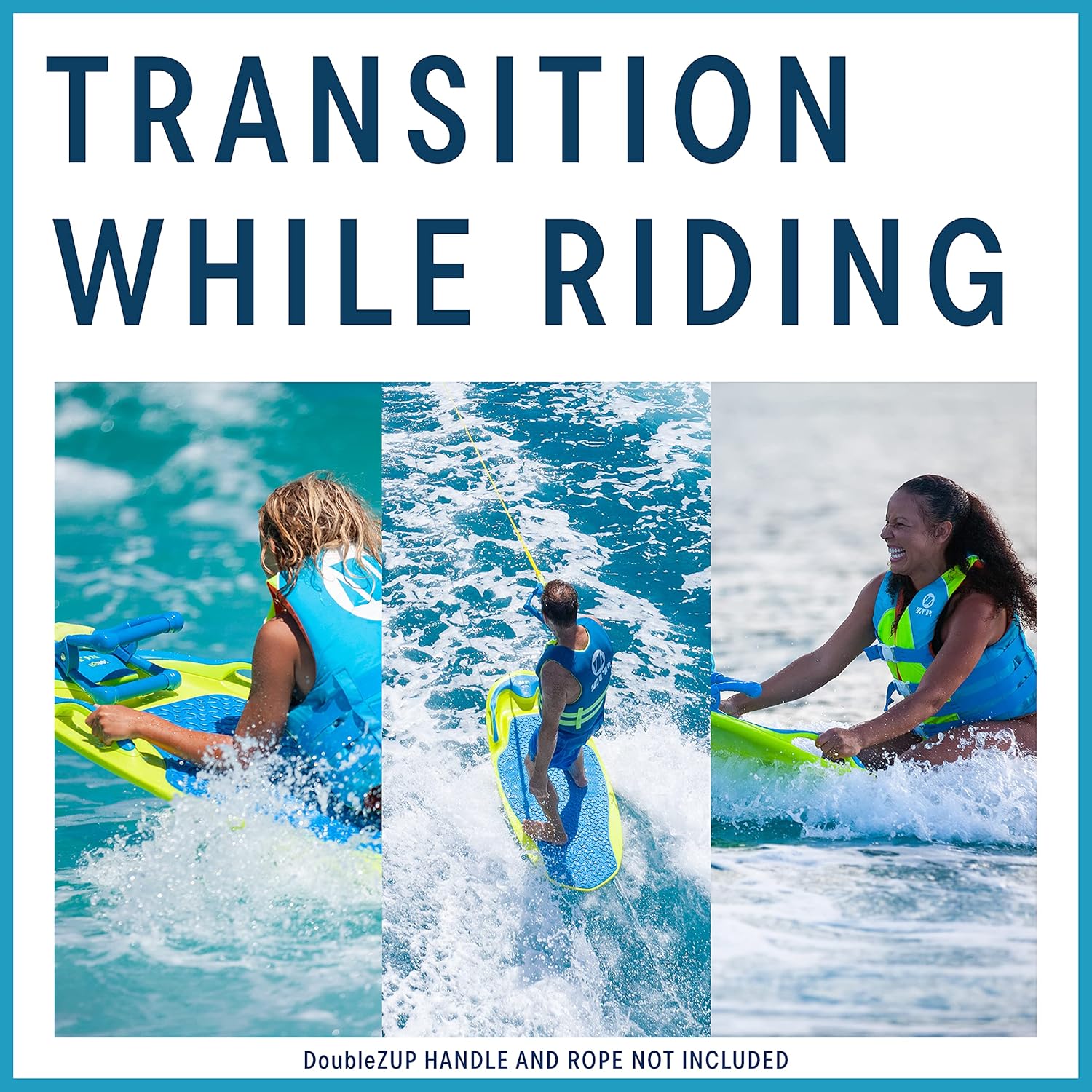 ZUP YouGo160 Wakeboard, Kneeboard, Wakeskate, and Wakesurf Board Suitable for Kids, Teens, Young Adults|Molded ABS with EVA Foam Padding