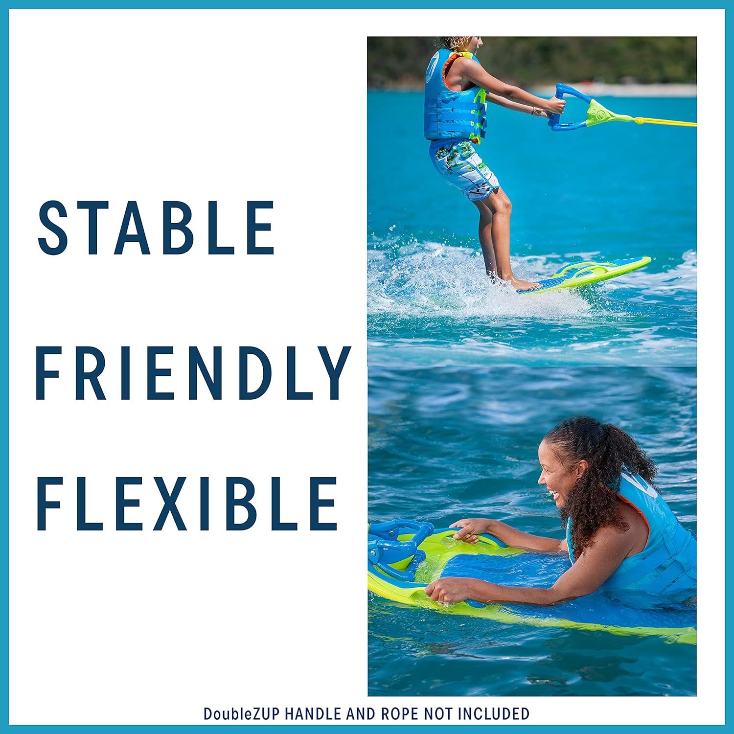 ZUP YouGo160 Wakeboard, Kneeboard, Wakeskate, and Wakesurf Board Suitable for Kids, Teens, Young Adults|Molded ABS with EVA Foam Padding